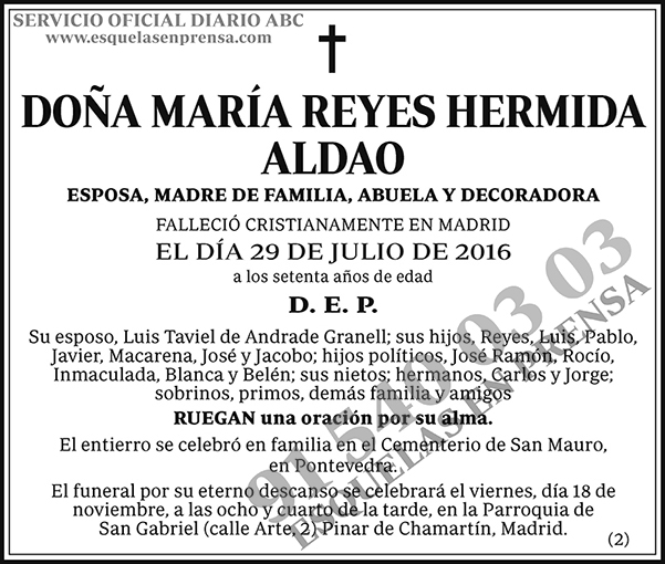 María Reyes Hermida Aldao